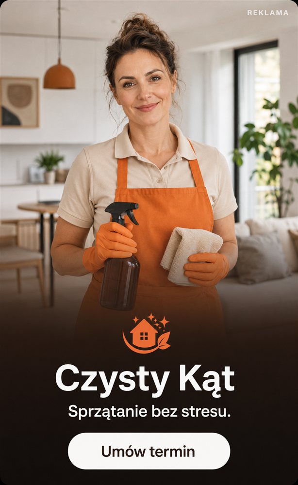 Reklama: Czysty Kąt. Sprzątanie bez stresu.