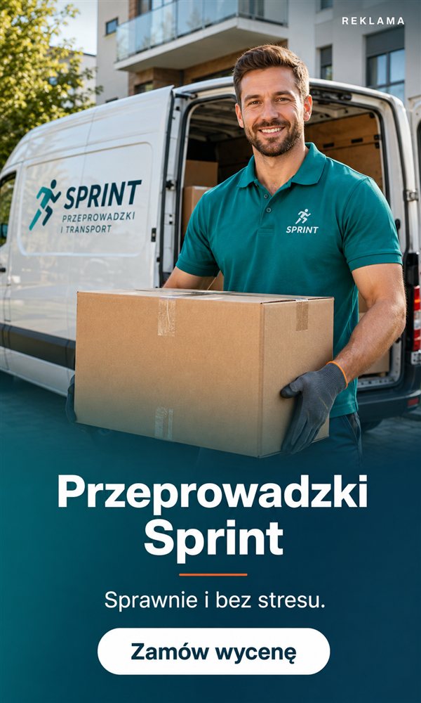 Reklama: Przeprowadzki Sprint. Sprawnie i bez stresu.